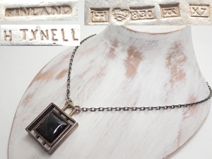 N786　ヴィンテージ ガラス ネックレス　北欧 フィンランド H.TYNELL Silver Vintage necklace　/ヘレナティレル/HELENA TYNELL/FINLAND