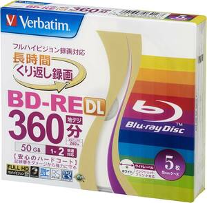 5枚 片面2層 単品 バーベイタムジャパン(Verbatim Japan) くり返し録画用 ブルーレイディスク BD-RE DL 