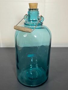 空瓶 ガロン瓶 瓶 ガラス瓶 硝子 青 レトロ ヴィンテージ 