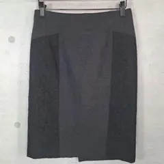 LE JOUR✨ルジュール　スカート　台形　ミニラメ　ウール　【M相当】　グレイ