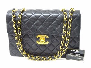 保存袋/ギャラ(シール)有【美品】シャネル/CHANEL マトラッセ 34 チェーン ショルダーバッグ デカマト ラムスキン ブラックゴールド レザー