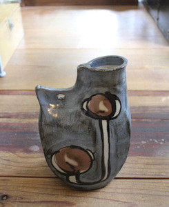 【モダンな焼き物】 陶器 花瓶 花入れ ファイアンス窯風 花器