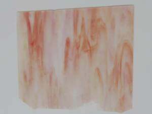  「ステンドグラス材料　興和商事　ピンク系斑模様」20㎝×17㎝×3㎜厚　端材整理品