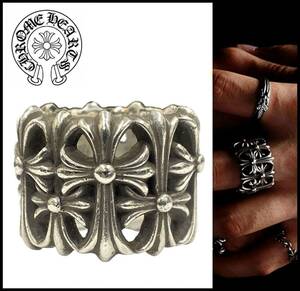 ★正規品★ CHROME HEARTS クロムハーツ CH シルバー 925 CEMETERY CROSS RING セメタリー クロス リング 指輪 17号