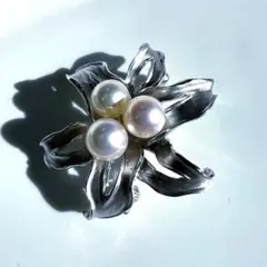 アコヤ 本真珠 パール 7〜7.2mm シルバー ブローチ ネックレストップ