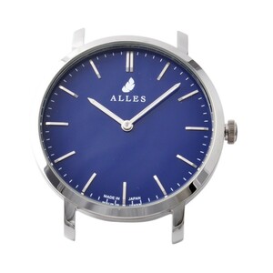 アレス 腕時計用ヘッド 日本製 クォーツ バーインデックス シルバー×ネイビー 39mm ヘッドのみ ベルト別売り wwas391h01d05