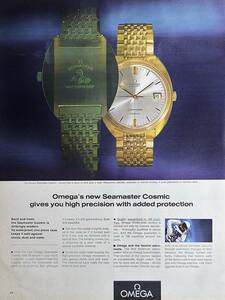 稀少・時計広告！1968年オメガ 時計広告/Omega Seamaster Cosmic/Watch/N