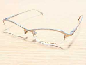 新品　MICHAEL KORS　マイケルコース 日本製　メガネ　眼鏡　高級感　オシャレ　上品　ハーフリム　チタン　メタリック　シルバー