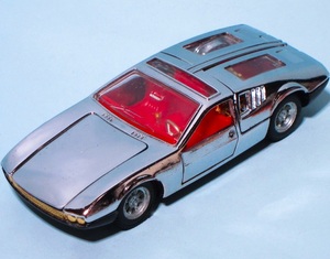 AUTO-PILEN 1/43 デ・トマソ・マングスタ メッキ仕上げ 綺麗ですが若干難有り 箱無し ピレン DE TOMASO MANGUSTA Chrome Plated finish