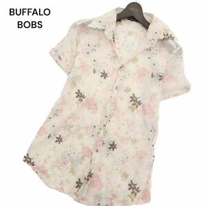 BUFFALO BOBS バッファローボブス 春夏 花柄 フラワー総柄★ 半袖 スリム ワーク シャツ Sz.2　メンズ　C4T03339_4#A