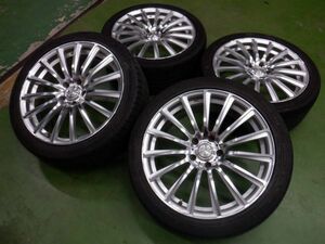 K 送料無料 WEDS レオニス FW 19 5H114.3 8J+38 国産中古 245/40R19 アルファード ヴェルファイア エルグランド フーガ スカイライン