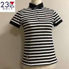 23区ゴルフ シロクマ ポロシャツ ホワイト×ブラック サイズ1 レディース