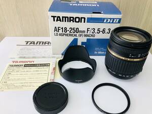 TAMRON/タムロン/Di II/AF18-250㎜ F/3.5-6.3/LD ASPHERICAL（IF）MACRO/レンズフード/DA18/ニコン用/カメラレンズ/箱付き