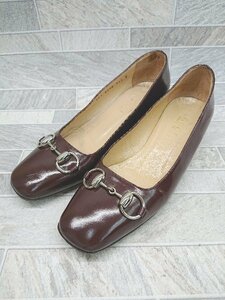 ◇ GUCCI グッチ 1012293 ホースビット パンプス サイズ36 1/2 ラバー ウッド系 レディース P