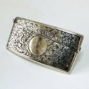 ★1904年 英国 ★アンティーク 純銀製 カードケース イギリス 925 バーミンガム ライオン