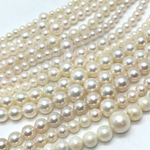 ［アコヤ本真珠羽織ひもおまとめ］m 約61.0g あこや ベビー パール 約3.0~8.0mm珠 pearl 和装小物 着物 accessory jewelry CE0