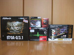 【送料無料】AMD FX 6300 ＆ CORSAIR DDR3 4GB×2 ＆ ASRock AM3+ マザー ＆ SAPPHIRE RX 550 ＆ ONKYO SE-90PCI パーツセット