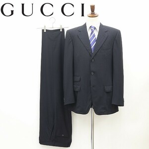 国内正規品◆GUCCI グッチ ストレッチ 3釦 セットアップ スーツ ダークネイビー 50