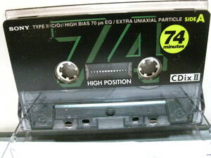 使用済み　中古　　カセットテープ　 SONY　CDいｘ2　Type2 ハイポジ　74分　1本　爪あり　No328