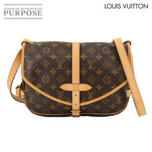 新品同様 ルイ ヴィトン LOUIS VUITTON モノグラム ソミュール 30 ショルダー バッグ ブラウン M42256 Samur 30 90227185