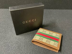 SM0603-70I　GUCCI　シェリーライン　二つ折り財布　034.0959.5070　ベージュ系　グッチ　服飾小物　ウォレット