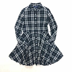 【送料360円】国内正規品 POLO RALPH LAUREN ラルフローレン ネルシャツワンピース 長袖 サイズ10 140cm 女の子 N-207