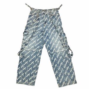 BALENCIAGA 2022AW All Over Logo RAVER JEANS PANTS バレンシアガ デムナヴァザリア オールオーバーロゴ　ラバー デニム ジーンズ 