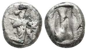 １円スタート! ★リディアの都市サルデスの古代ギリシャ シグロス銀貨(420-350 BC)★古代ギリシャコイン 