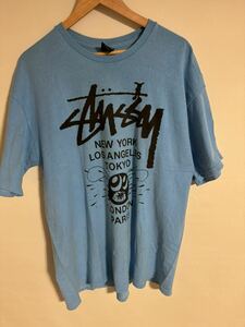 stussy tシャツ XL 水色