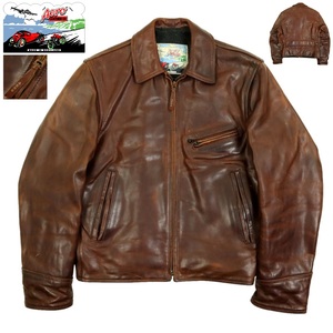 【B2967】【馬革】【サイズ34】AERO LEATHER エアロレザー レザージャケット シングルライダースジャケット ホースハイド