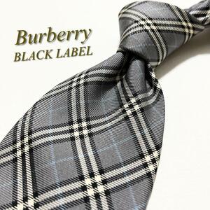 【美品】BURBERRY バーバリーブラックレーベル ネクタイ チェック柄 ノバチェック メンズ ホースロゴ ハイブランド 高級 ブランドロゴ