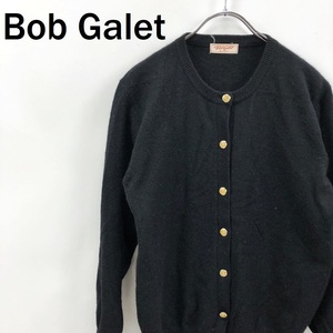 【人気】Bob Galet / ボブ ギャレット 長袖ニット カーディガン 金ボタン カシミヤ100％ ブラック サイズ不明 レディース/S6008