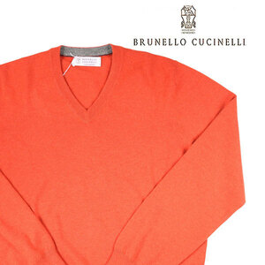 BRUNELLO CUCINELLI（ブルネロクチネリ） Vネックセーター CG166 オレンジ 52 18871 【W18872】