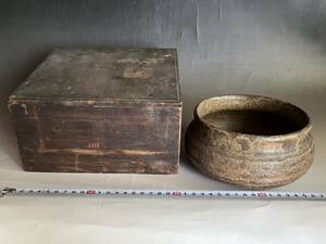 水指■古備前焼 江戸期 自然釉 時代箱 古いお茶道具 古美術 時代物 骨董品■
