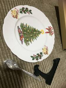 食器 ★ クリスマスツリー 柄 大皿 スプーン シルバー 皿立て 新品未使用品 ★