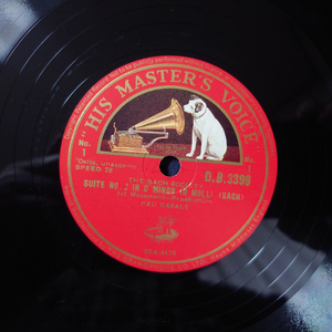 英HMV D.B.3399/401　バッハ「無伴奏チェロ組曲第２番」　パブロ・カザルス