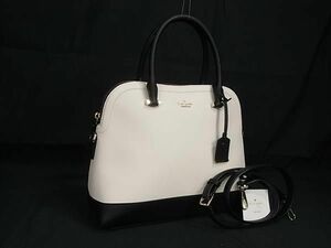 1円 ■極美品■ kate spade ケイトスペード PXRU6668 PVC 2WAY クロスボディ ショルダーバッグ ハンドバッグ ホワイト系 FA5128