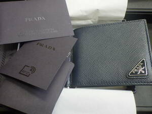 美品 PRADA プラダ マネークリップ サフィアーノ トライアング 2MN077 カードケース 財布 メンズ レディース ユニセックス