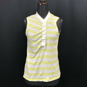 日本製★ツモリチサト/TSUMORI CHISATO★ノースリーブシャツ【2/レディースM/黄×白ボーダー/yellow×white】エイネット/Tops◆BH672