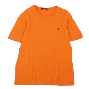 美品 ルイヴィトン LOUIS VUITTON Tシャツ カットソー 半袖 ショートスリーブ LV刺繍 トップス メンズ M オレンジ cf03oe-rm11f09277