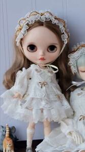 アウトフィット ブライス　サイズ BJD 服 ドレス ホワイト 4点