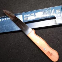 【牛刀】新品未使用　ステンレス　包丁　三層鋼　日本製　極上切味　信角馬　木製握り