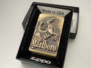 1円 ZIPPO ライター マルボロ Marlboroジッポ Zippoオイルライター真鍮製 中古品 喫煙グッズ ジッポー 火花確認済R67586