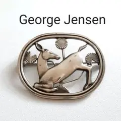 ブローチ 【b87】 George Jensen　ジョージジェンセン　鹿　銀製