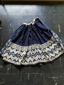民族衣装 民族 スカート 巻きスカート 東南アジア アジア 藍染め 藍染 手縫い 手染め バティック