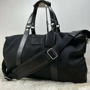 TUMI 2way ボストンバッグ 旅行バッグ 黒 バリスティックナイロン レザー 大容量 南京錠 トゥミ メンズ 鞄 出張 旅行 ショルダー 1円〜