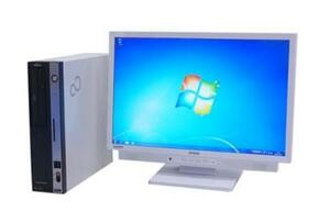 Windows7 Pro 32BIT/富士通 D550/B/Core2 Duo 2.93GHz/4GB/160GB/DVD/19インチ液晶付/Office 2013 【中古パソコン】【デスクトップ】
