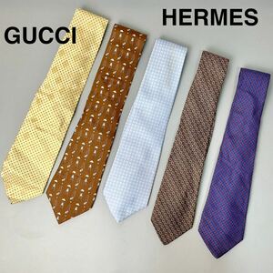 HERMES GUCCI エルメス グッチ ネクタイ 5本セット メンズ スーツ B122220-93