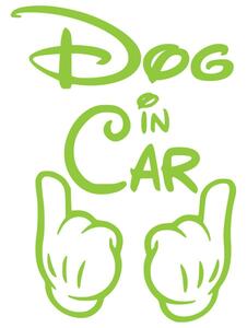 18色!ドッグインカー ステッカー!Dog in car Sticker /車用/シール/ Vinyl/Decal /ステッカー/バイナル/デカール/黄緑/ライム/lime-1