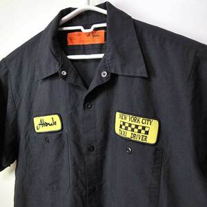 古着●レッドキャップ 半袖ワーカーシャツ ニューヨークシティ タクシードライバー L xwp